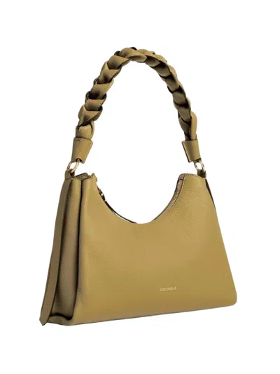 Coccinelle Small Boheme Braided-handle Shoulder Bag In Brown