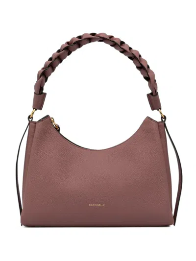 Coccinelle Small Boheme Braided-handle Tote Bag In Pink