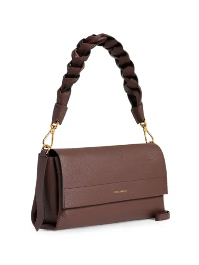 Coccinelle Small Boheme Braided-handle Tote Bag In Brown