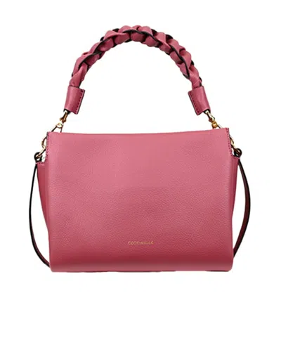 Coccinelle Small Boheme Leather Crossbody Bag In Pink