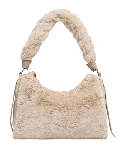 Coccinelle Small Boheme Shoulder Bag In Neutral