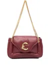 Coccinelle Small C-me Chain-strap Logo Shoulder Bag In Red