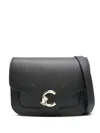 Coccinelle Small C-me Leather Crossbody Bag In Black