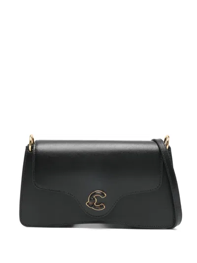 Coccinelle Small C-me Logo Cross Body Bag In Black