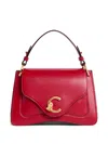 Coccinelle Small C-me Logo-plaque Shoulder Bag In Red