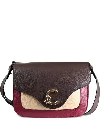 Coccinelle Small C-me Tricolor Cross Body Bag In Brown