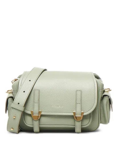 Coccinelle Small Campus Flap-pocket Shoulder Bag In Green