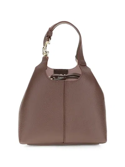 Coccinelle Beige Calf Leather Bos Taurus Shoulder Bag In Brown