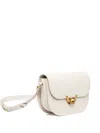 Coccinelle Small Dew Curved-flap Gold-clasp Shoulder Bag In White