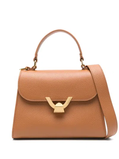 Coccinelle Small Dew Satchel Bag In Brown