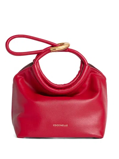 Coccinelle Small Finn Ring-detail Tote Bag In Red