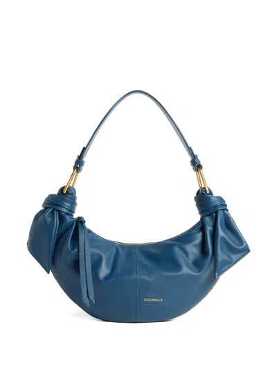 Coccinelle Small Furoshiki Knotted Shoulder Bag In Blue