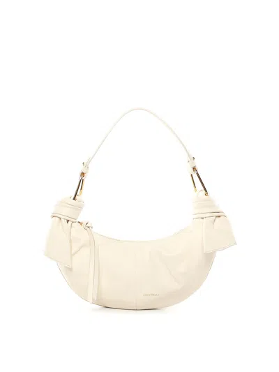 Coccinelle Small Furoshiki Leather Bag In Sand