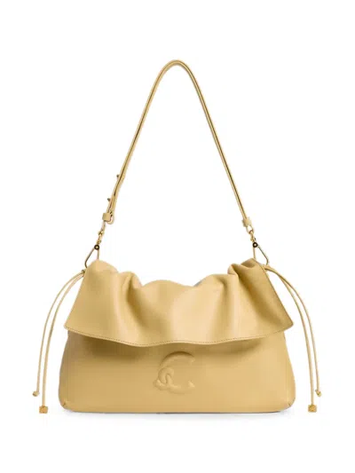 Coccinelle Small Lidia Logo-embossed Ruched Shoulder Bag In Yellow