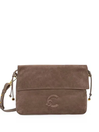 Coccinelle Small Lidia Logo-embossed Suede Shoulder Bag