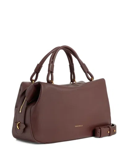 Coccinelle Small Lizzie Leather Tote Bag In Brown