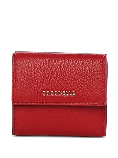 Coccinelle Small Logo-detail Wallet In Red
