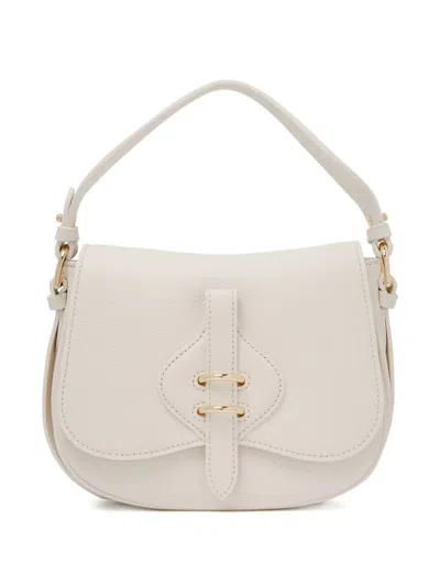 Coccinelle Small Mavery Buckle Detail Tote Bag In White