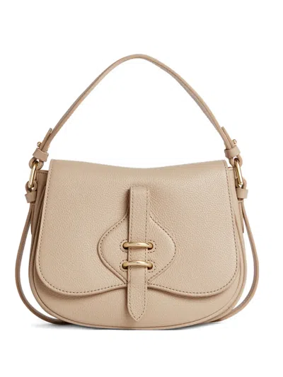 Coccinelle Small Mavery Buckle Shoulder Bag In Nude