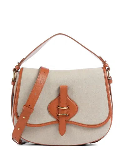 Coccinelle Small Mavery Flap Tote Bag In Brown
