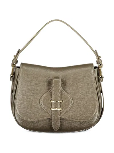 Coccinelle Small Mavery Grainy-leather Shoulder Bag In Brown