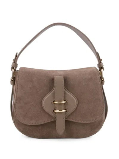 Coccinelle Small Mavery Suede-panelled Shoulder Bag In Brown