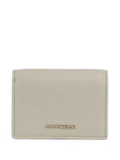 Coccinelle Small Metallic Wallet In Neutral