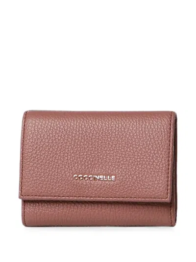 Coccinelle Small Metallic Wallet In Pink