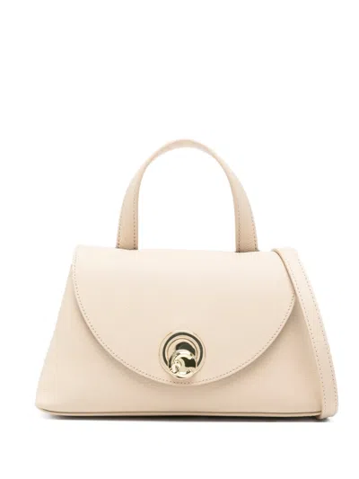 Coccinelle Small Nika Leather Tote Bag In Neutral