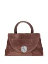 Coccinelle Small Nikla Suede Tote Bag In Brown