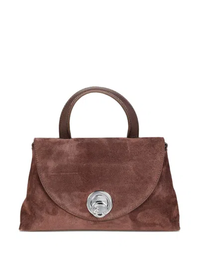 Coccinelle Small Nikla Suede Tote Bag In Brown