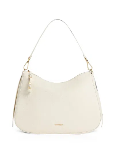 Coccinelle Small Nory Grained-leather Shoulder Bag In Neutral