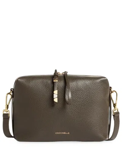 Coccinelle Small Nory Leather Cross Body Bag In Green