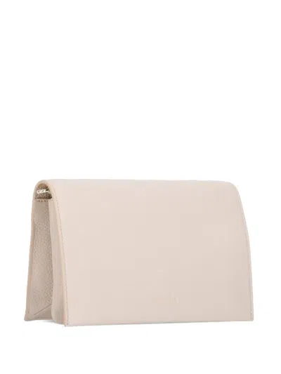Coccinelle Small Pebbled-leather Shoulder Bag In Neutral