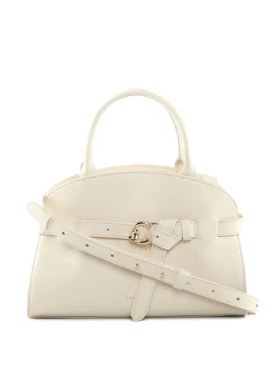 Coccinelle Small Sabine Buckle-detail Leather Tote Bag In Neutral