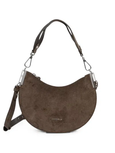 Coccinelle Small Sunup Crescent Shoulder Bag In Brown