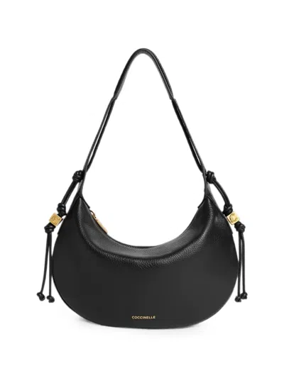 Coccinelle Small Thess Leather Shoulder Bag In Black