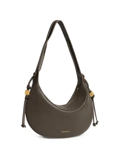 Coccinelle Small Thess Leather Shoulder Bag In Brown