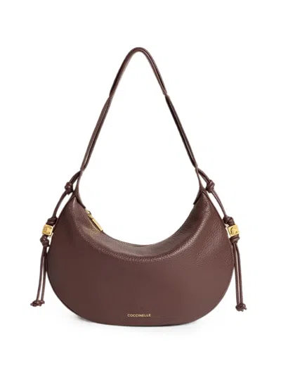 Coccinelle Small Thess Leather Shoulder Bag In Brown