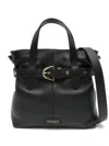 Coccinelle Small Tote Bag With Belt In Black Leather In Black