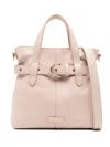 Shop Coccinelle Small Tote Bag With Belt In Pink Leather