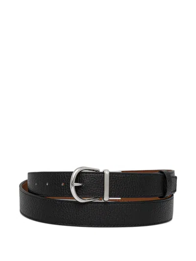 Coccinelle Smart To Go Reversible Leather Belt In Black