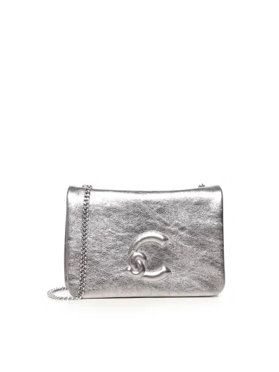 Coccinelle Metallic Chain Shoulder Bag In Silver
