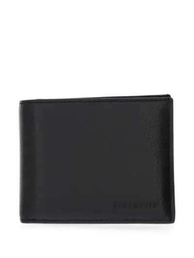 Coccinelle Soft Logo-debossed Grained Wallet In Black