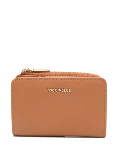 Coccinelle Soft Metallic Wallet In Brown