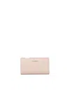 Coccinelle Metallic Soft Pink Leather Wallet In Pink