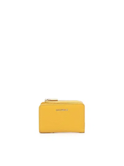 Coccinelle Soft Wallet With Zip In Yellow