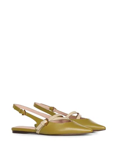 Coccinelle Strappy Pointed Leather Flats In Multi