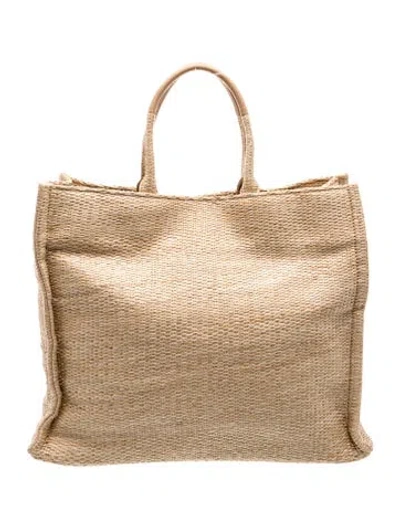 Pre-owned Coccinelle Straw Tote In Neutrals