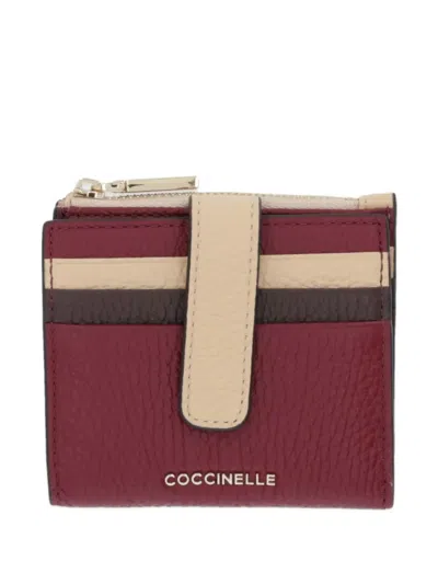 COCCINELLE STRIPED ZIP WALLET